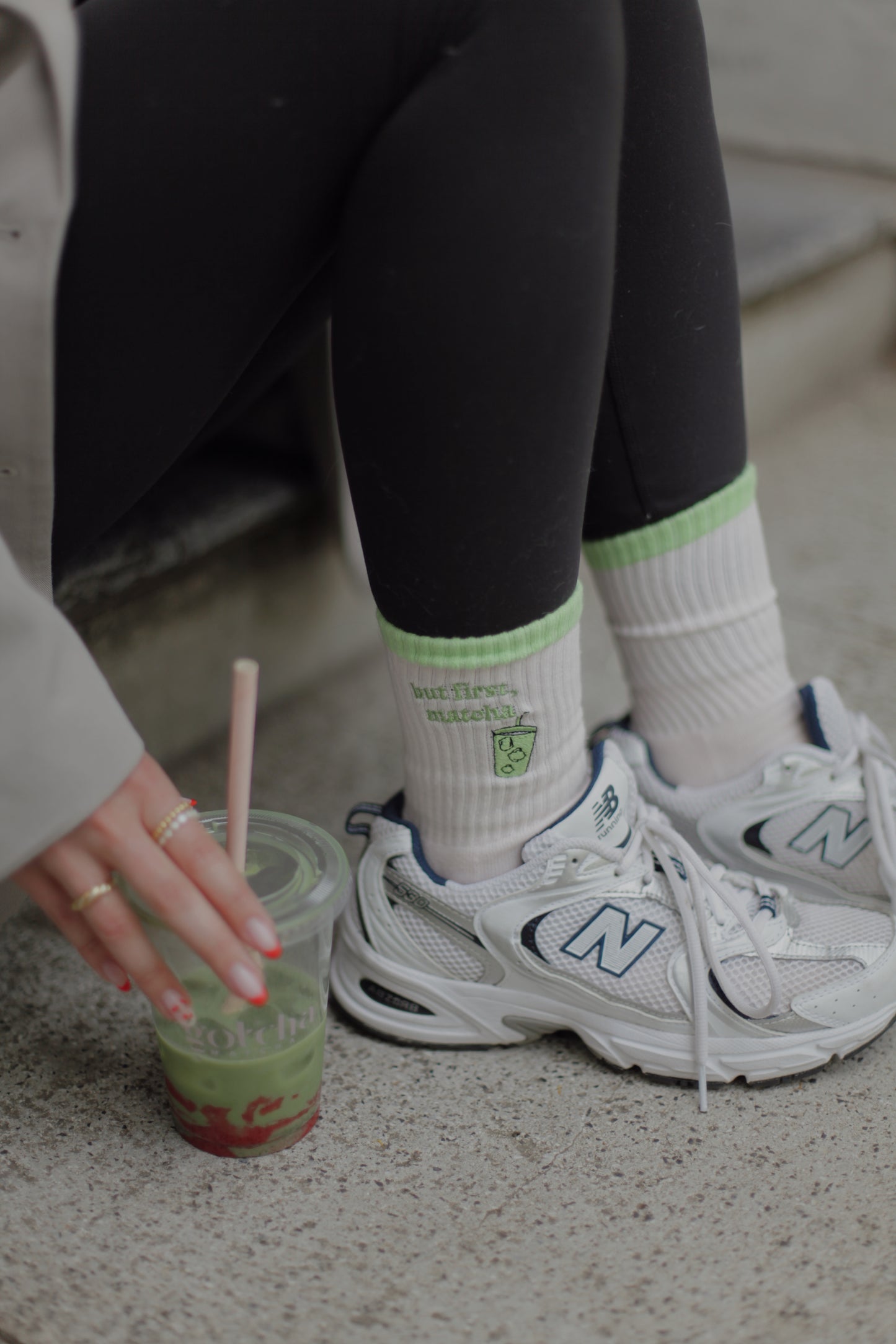 MATCHA LOVER PILATES SOCKEN
